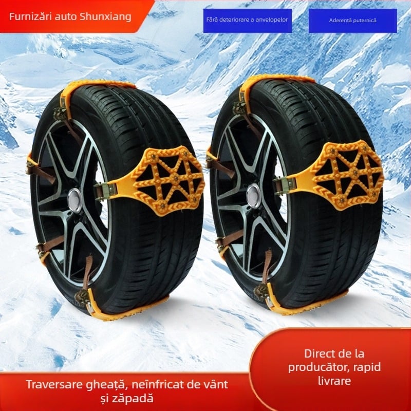 Snow Luton – Lanțuri antiderapante din cauciuc pentru anvelope pentru vanuri, mașini și SUV-uri; lățimea anvelopei 165–265 mm; 305 g/bucată; procesare personalizată