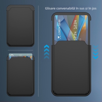 Yisimei Suport magnetic pentru carduri pentru telefoane cu încărcare wireless – sloturi dual pentru carduri, husă TPU