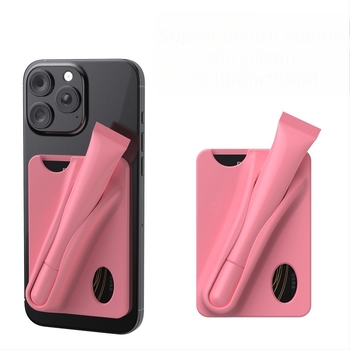 Suport pentru ruj cu slot pentru card și suport din silicon pentru cardul telefonului – portabil, multifuncțional, Model DX56899