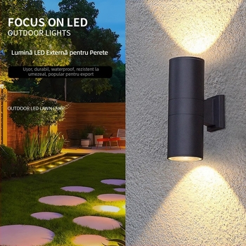 Lumină de perete exterior, 220V, 1200 lm, 2700–6500K, IP65, durată de viață 30.000 h