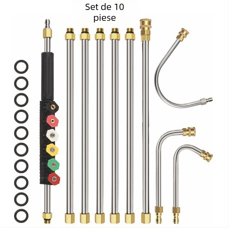 Țeavă extindere pentru duza de spălare cu presiune, din oțel inoxidabil (Tip: extindere; Material: oțel inoxidabil; Aplicații: spălarea mașinilor, curățarea aparatelor de aer condiționat)