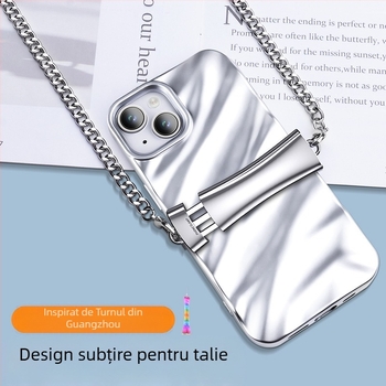 Lanyard pentru telefon mobil, șnur metalic, reglabil, cu finisaj electroplacat, unisex