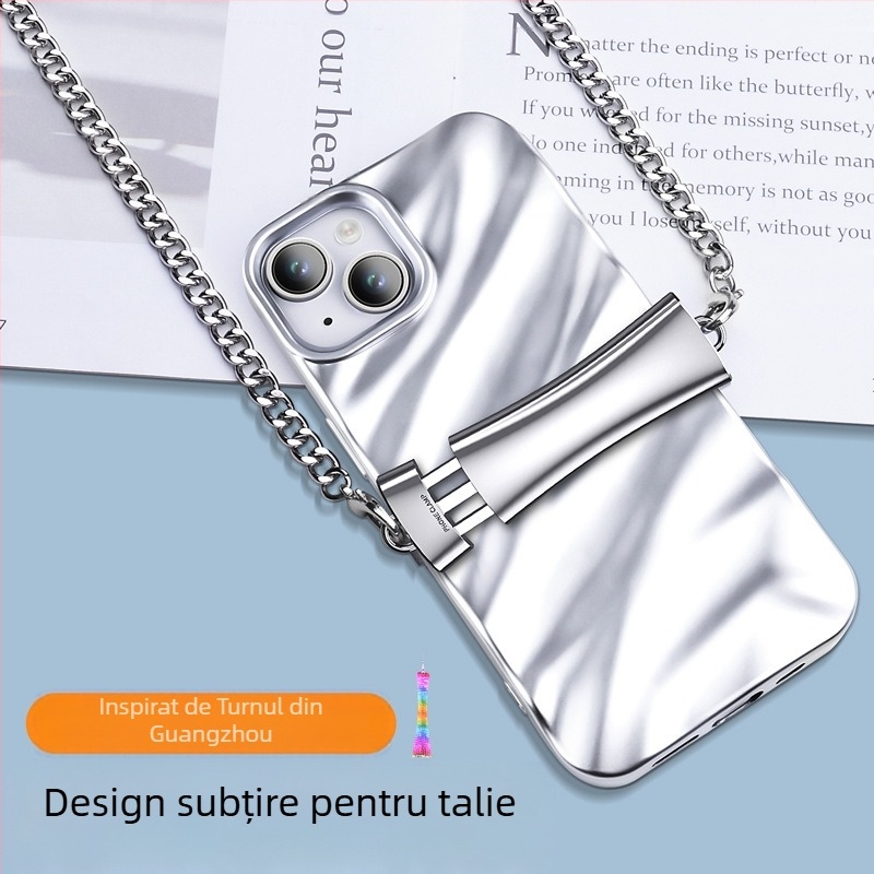 Lanyard pentru telefon mobil, șnur metalic, reglabil, cu finisaj electroplacat, unisex