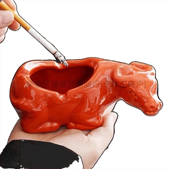 Cenicieră ceramică în formă de crab cu capac, decor tea-pet pentru birou și casă, stil chinezesc