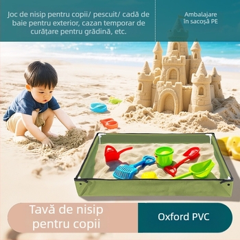 Bazin portabil pliabil pentru nisip și apă, cu temă spațială pentru copii — Oxford PVC