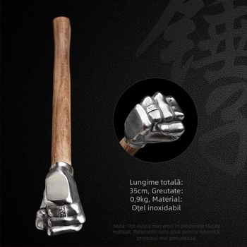 Ciocan cu cap din oțel inoxidabil, mâner din lemn, 0.2 kg