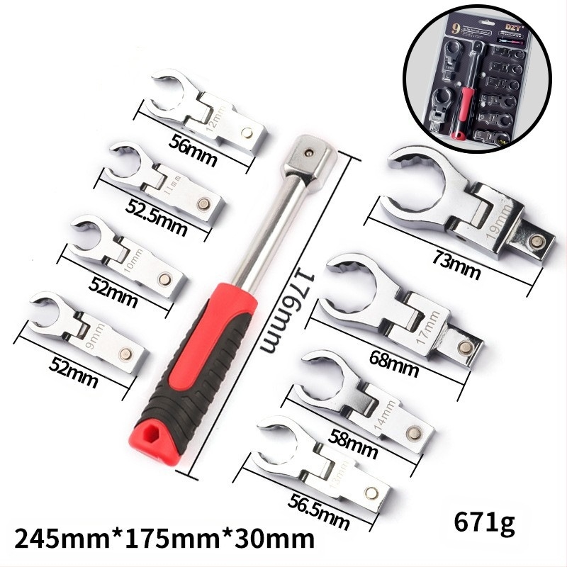 Cheie reglabilă cu cap pliabil, clichet și mecanism telescopic | MF, oțel 45#