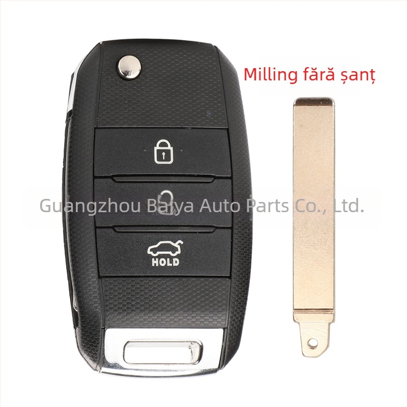 Carcasă cheie Kia pliabilă – înlocuire pentru telecomandă cu 3/4 butoane, carcasă din plastic; lamă cheie: cupru + plastic; greutate 57 g; marcă Kutery; compatibil cu Kia