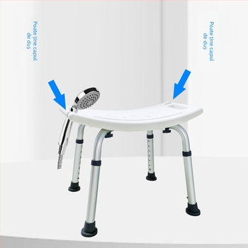Scaun de baie pentru persoane în vârstă, rotativ, antiderapant, din aliaj de aluminiu, scaun de duș, fără pliere