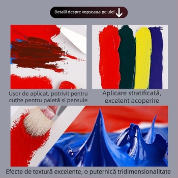 Vopsea pe bază de ulei Xinbowen în tuburi de aluminiu, cutie cu 24 de culori pentru pictură