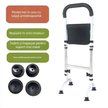 Sprijin pentru pat cu bază pe podea – înălțime reglabilă, ajutor multifuncțional pentru ridicare pentru persoanele în vârstă și femeile însărcinate