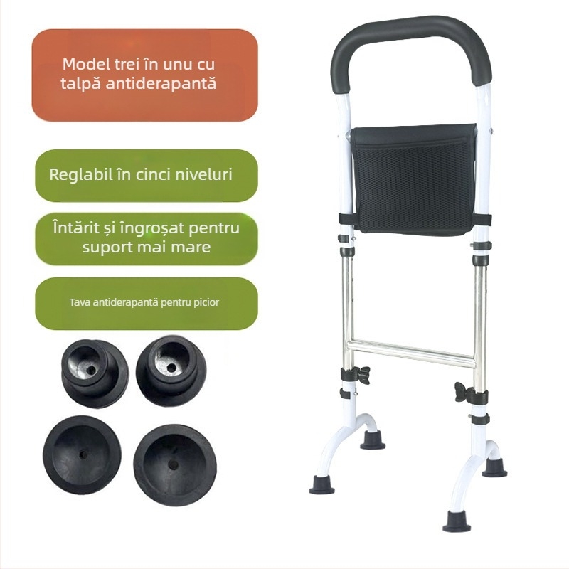 Sprijin pentru pat cu bază pe podea – înălțime reglabilă, ajutor multifuncțional pentru ridicare pentru persoanele în vârstă și femeile însărcinate