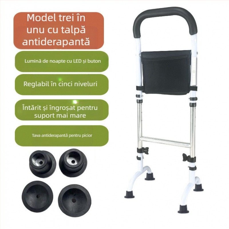 Sprijin pentru pat cu bază pe podea – înălțime reglabilă, ajutor multifuncțional pentru ridicare pentru persoanele în vârstă și femeile însărcinate