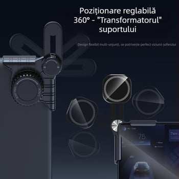 Suport auto MagSafe pentru telefon cu aspirație magnetică, pentru ecranul de bord și navigație – suport reglabil pentru panoul instrumentelor (UTAKE/TOWER)