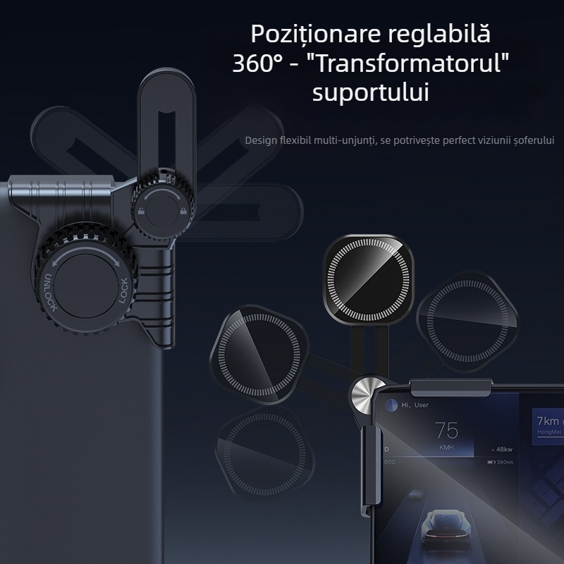 Suport auto MagSafe pentru telefon cu aspirație magnetică, pentru ecranul de bord și navigație – suport reglabil pentru panoul instrumentelor (UTAKE/TOWER)