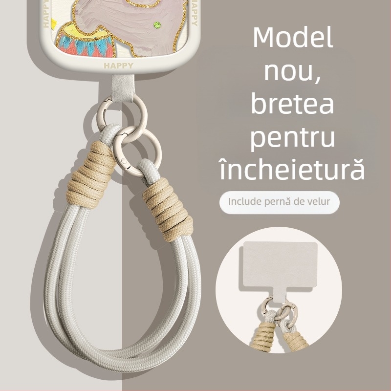 Șnur pentru telefon cu șnur din nailon împletit, Wooani, stil creativ, pandantiv decorativ