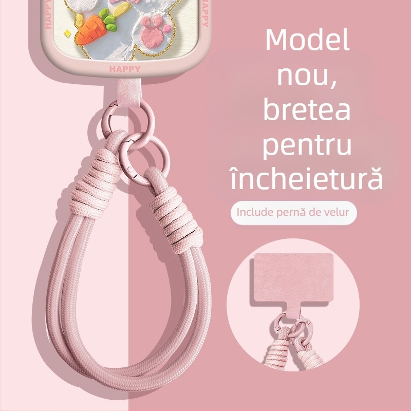 Șnur pentru telefon cu șnur din nailon împletit, Wooani, stil creativ, pandantiv decorativ