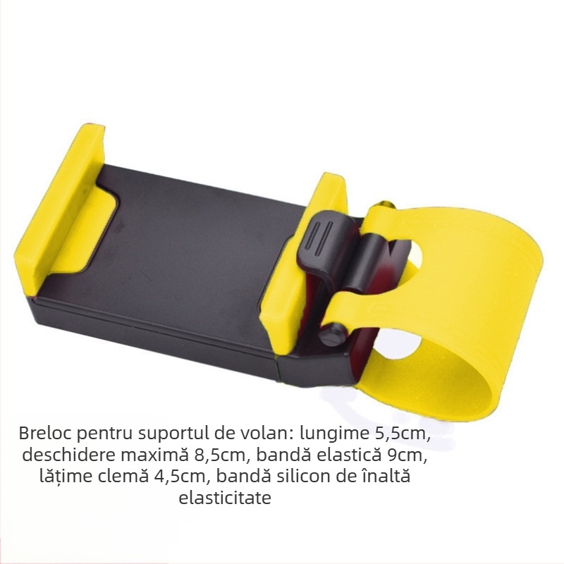 Suport pentru telefon și navigație în autoturism | suport portabil pentru volan, construcție din plastic