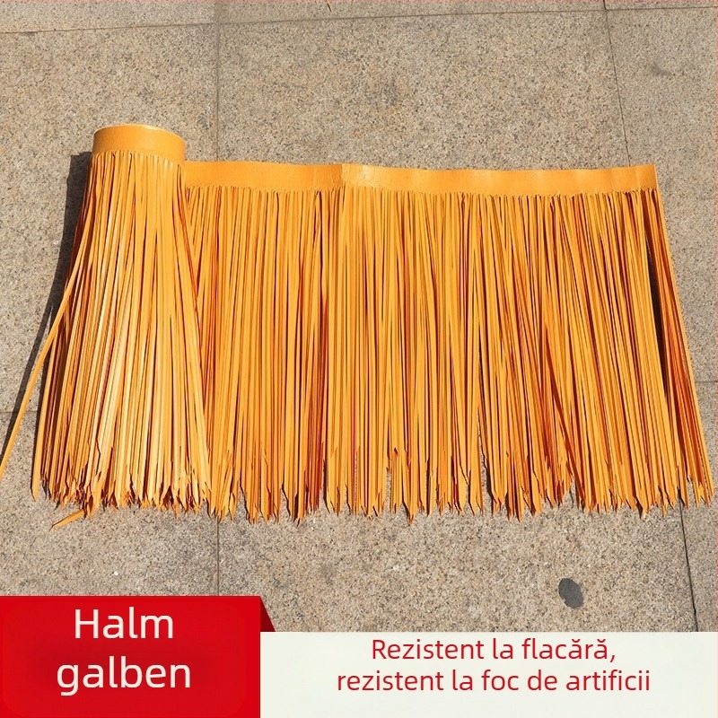 Acoperiș din țiglă de paie din PVC moale pentru decor exterior la petrecere hawaiană, personalizabil, turnare prin topire la cald într-o singură bucată, ambalat într-o pungă PP transparentă