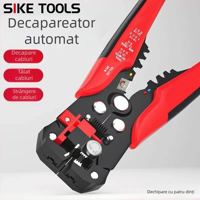 Dezlipitor cabluri pentru electricieni cu acționare automată, dinți de patru și trei, cap plat, greutate 0,362 kg, brand Shandong Sike Tools