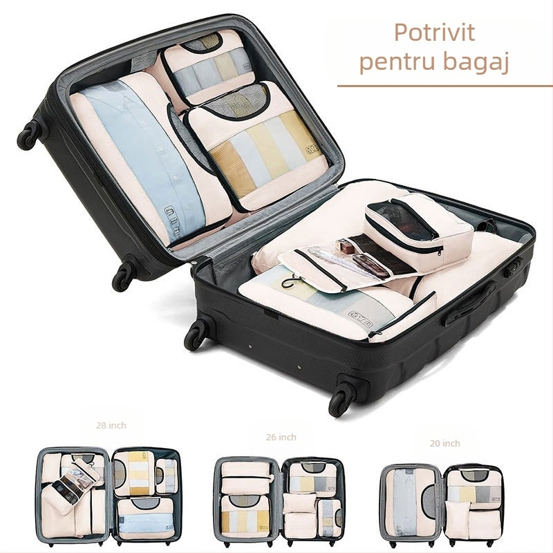 MASEAR Set cuburi depozitare pentru călătorii — organizatoare din pânză Oxford, formă cub, pentru bagaje și machiaj, multifuncțional