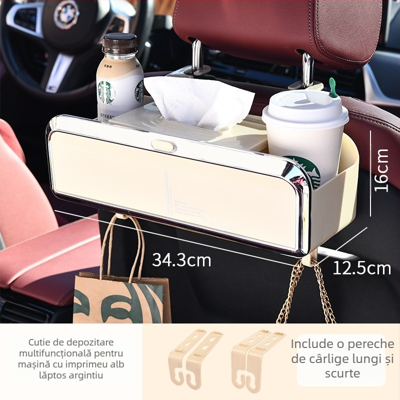 Cutie auto pentru șervețele - depozitare multifuncțională, corp din plastic, stil modern minimalist, personalizabil