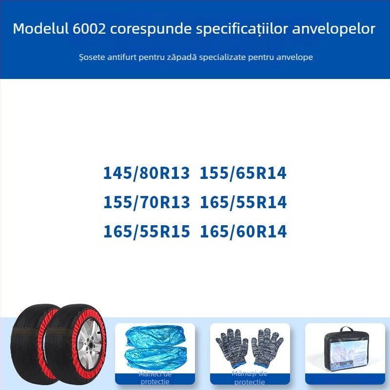 Peace and Peace Șosete de iarnă pentru anvelope — antiderapante, textile, personalizabile pentru mașini speciale, greutate 1–1,5 kg