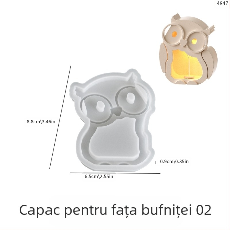 Formă din silicon pentru prăjituri – Formă neregulată, Siluetă de bufniță, Animale desene animate, DIY