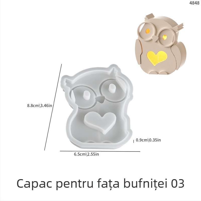 Formă din silicon pentru prăjituri – Formă neregulată, Siluetă de bufniță, Animale desene animate, DIY