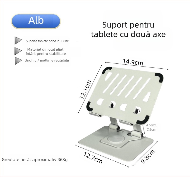 Suport de birou pentru telefon și tabletă, rotire de 360°, din aliaj de aluminiu, design în formă de desen animat, multifuncțional