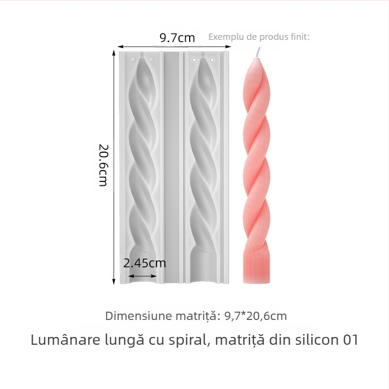 Formă din silicon pentru lumânări - formă neuniformă, pentru lumânări conice, matriță de copt