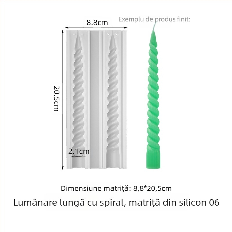 Formă din silicon pentru lumânări - formă neuniformă, pentru lumânări conice, matriță de copt