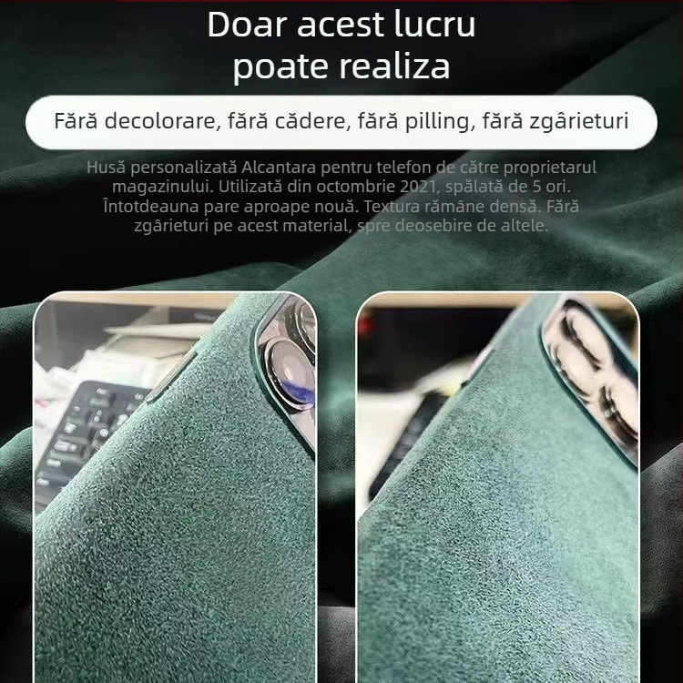 Carcasă pentru card NFC auto din nubuc, pentru carduri de identitate și de acces, cu șnur pentru chei, Morning and Twilight, personalizabilă