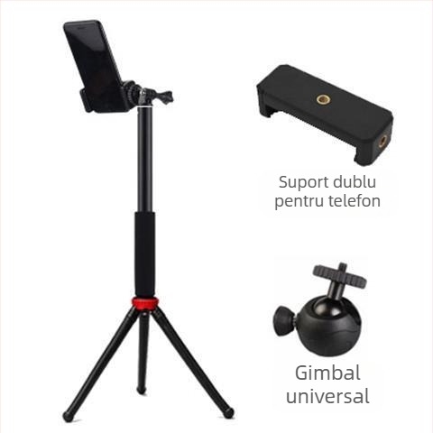 Suport de filmare de sus cu trepied caracatiță pentru telefon/DSLR — portabil, extensibil pentru selfie, silicon, design IP