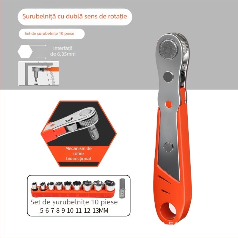 Set de șurubelnițe Eagle Shield cu mecanism reversibil și vârfuri la unghi drept — oțel carbon, 0,6 kg, Set: Da, Magnetic: Nu, Izolație: Nu