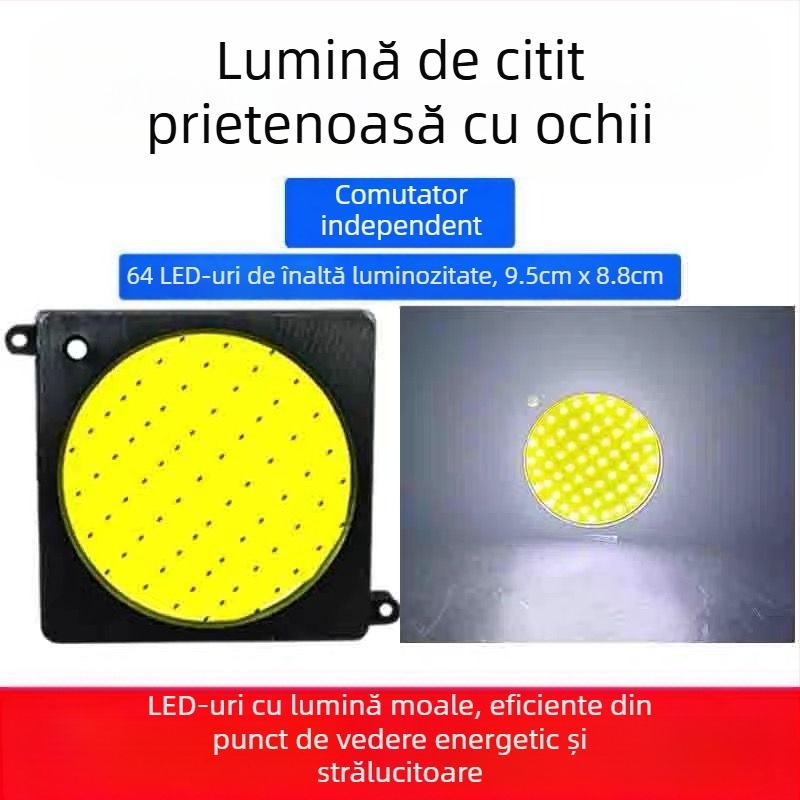 Lumină de citire pentru interior cu LED COB pentru cabina vehiculului — 12-85V, modul COB din aluminiu, 54/64/87/108 LED-uri, potrivită pentru camioane, mașini, semiremorci, vanuri, autobuze