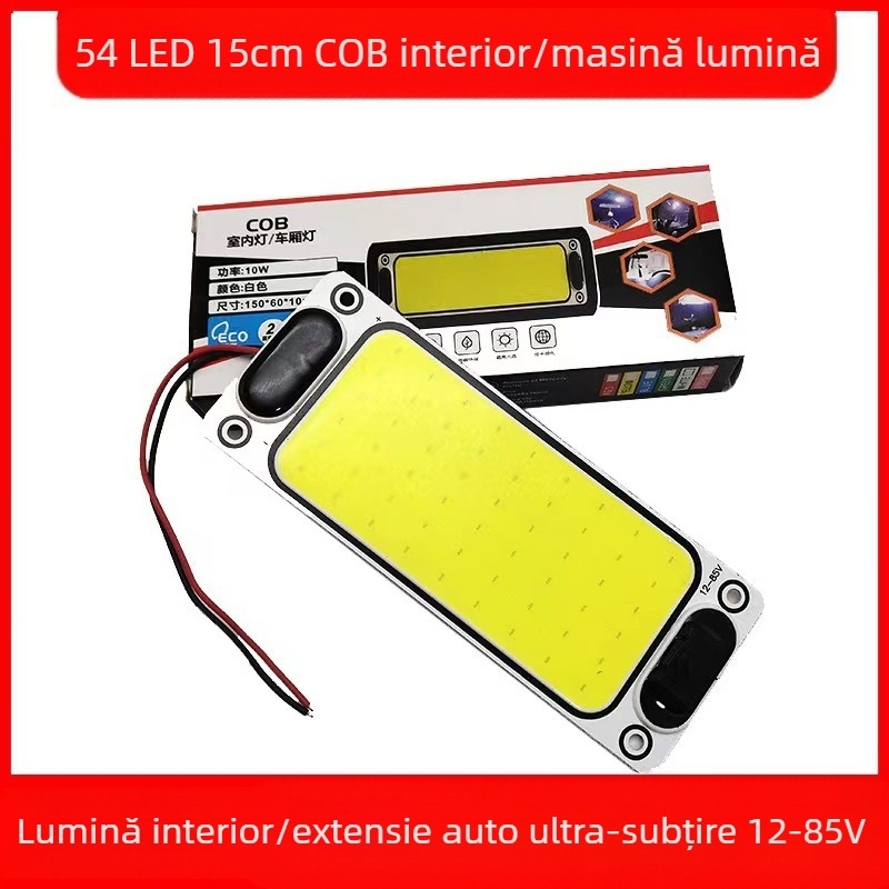 Lumină de citire pentru interior cu LED COB pentru cabina vehiculului — 12-85V, modul COB din aluminiu, 54/64/87/108 LED-uri, potrivită pentru camioane, mașini, semiremorci, vanuri, autobuze