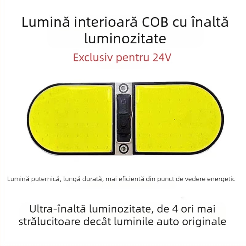 Lumină de citire pentru interior cu LED COB pentru cabina vehiculului — 12-85V, modul COB din aluminiu, 54/64/87/108 LED-uri, potrivită pentru camioane, mașini, semiremorci, vanuri, autobuze