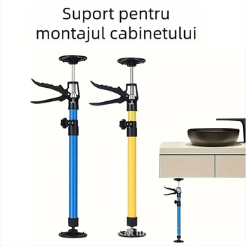Suport de montaj pentru dulapuri suspendate, cu tijă telescopică, suport pentru gips-carton și unelte de tâmplă pentru plafon