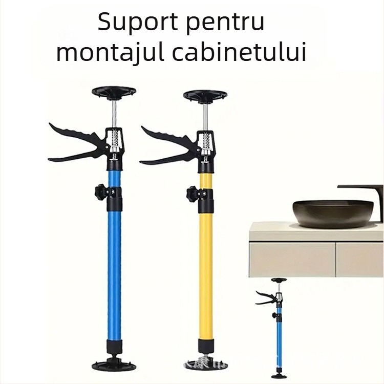 Suport de montaj pentru dulapuri suspendate, cu tijă telescopică, suport pentru gips-carton și unelte de tâmplă pentru plafon