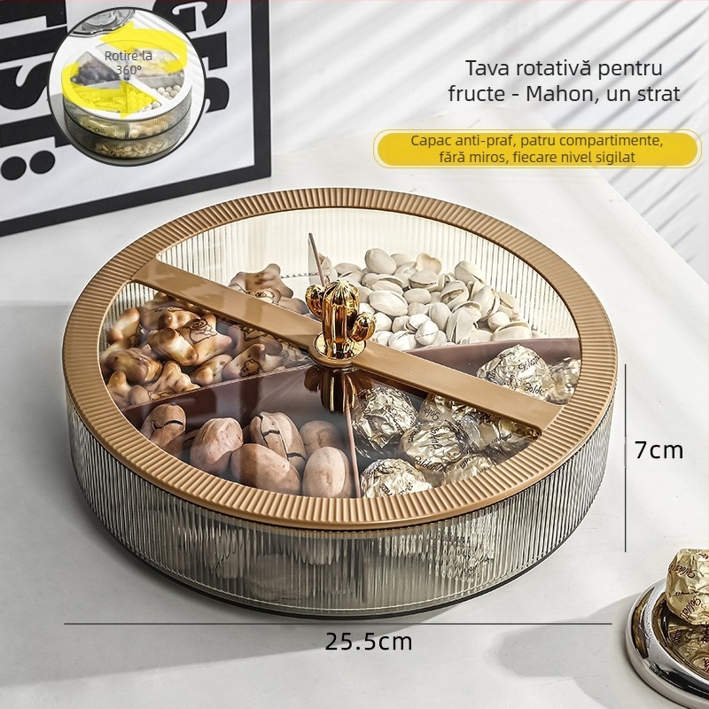 Multi-pie Platou de fructe din acril pentru uz casnic — stil retro lux, calitate de primă clasă