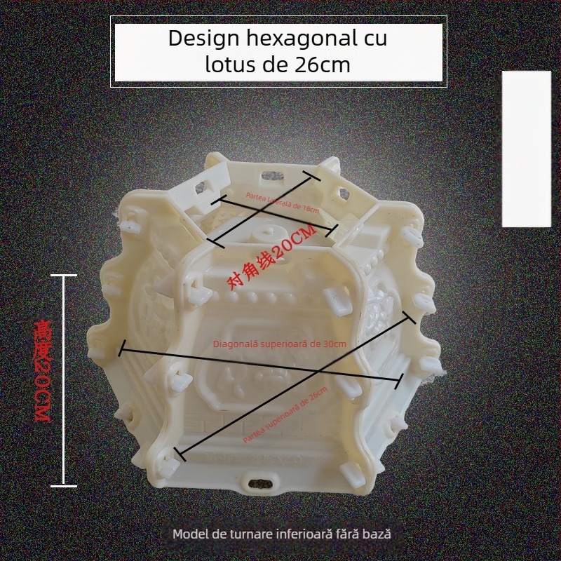 Formă hexagonală din plastic pentru ghivece din ciment – pentru amenajare DIY, model de ghiveci și șablon de construcție