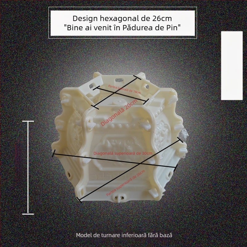 Formă hexagonală din plastic pentru ghivece din ciment – pentru amenajare DIY, model de ghiveci și șablon de construcție