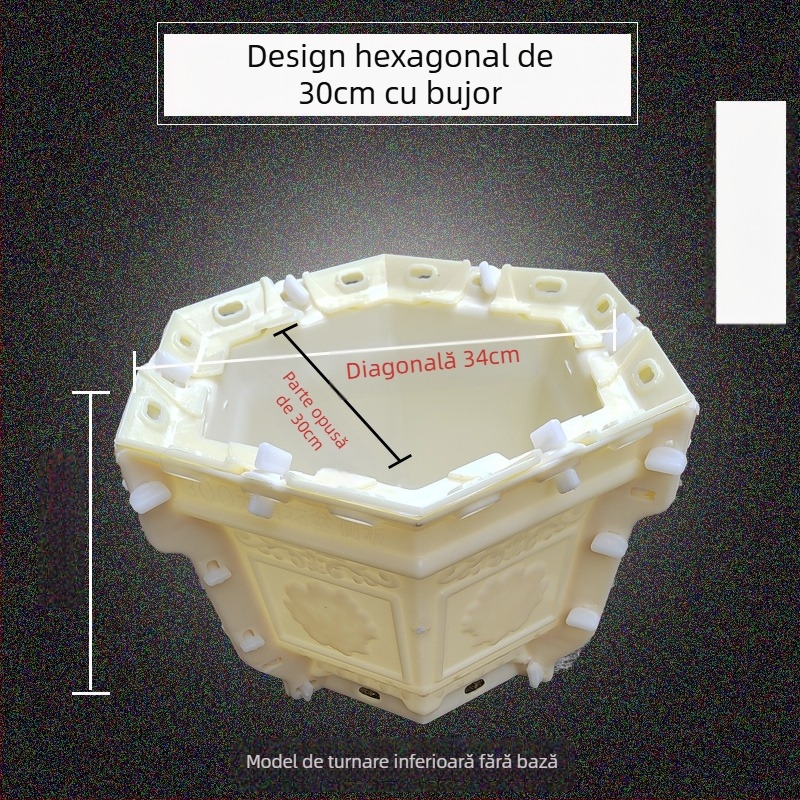 Formă hexagonală din plastic pentru ghivece din ciment – pentru amenajare DIY, model de ghiveci și șablon de construcție