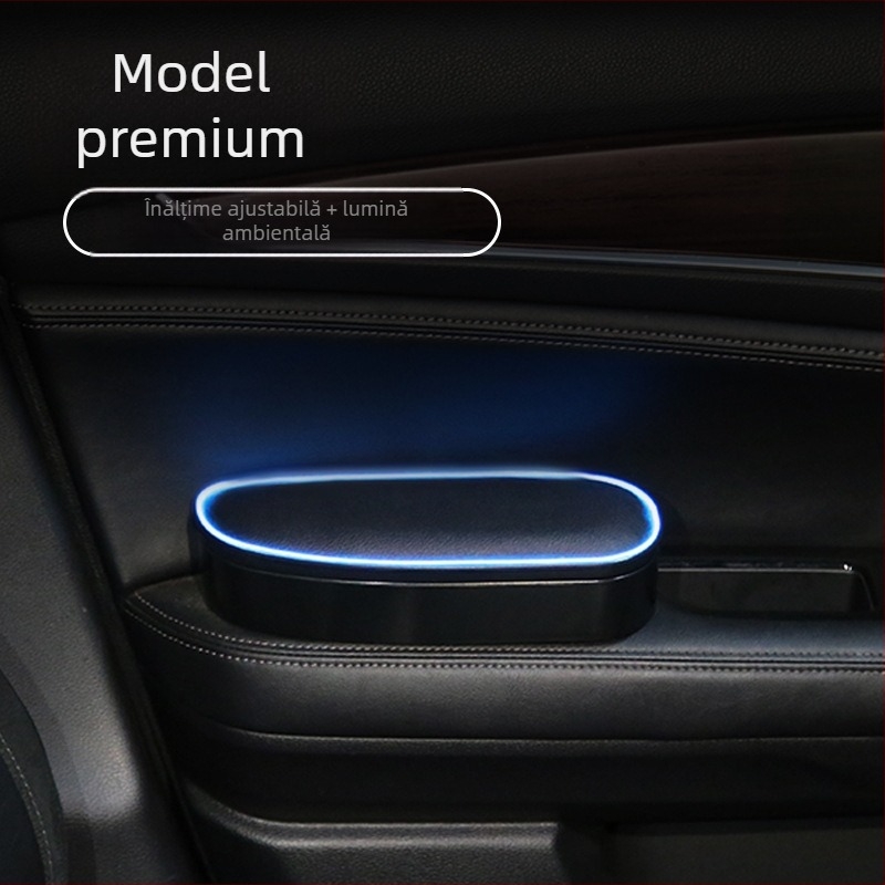 Suport cotieră stâng auto cu compartiment de depozitare și mecanism de ridicare, model ZT-YDL-01, plastic, 0,25 kg, pentru diferite modele