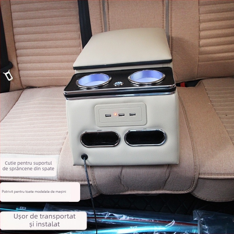 Cutie de depozitare pentru cotiera din spate, din lemn, pentru Volkswagen – model 1120, personalizare disponibilă, greutate 4,5