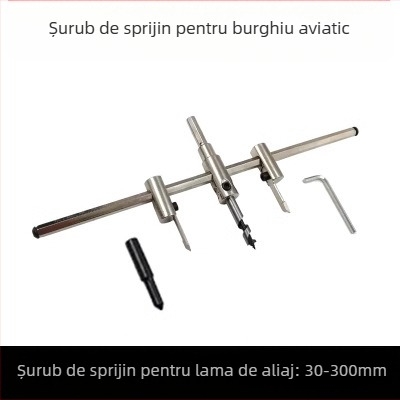 Burghiu reglabil pentru deschiderea găurilor, din aliaj de calitate aerononautică – pentru lemn, plăci de gips, downlight și plastic