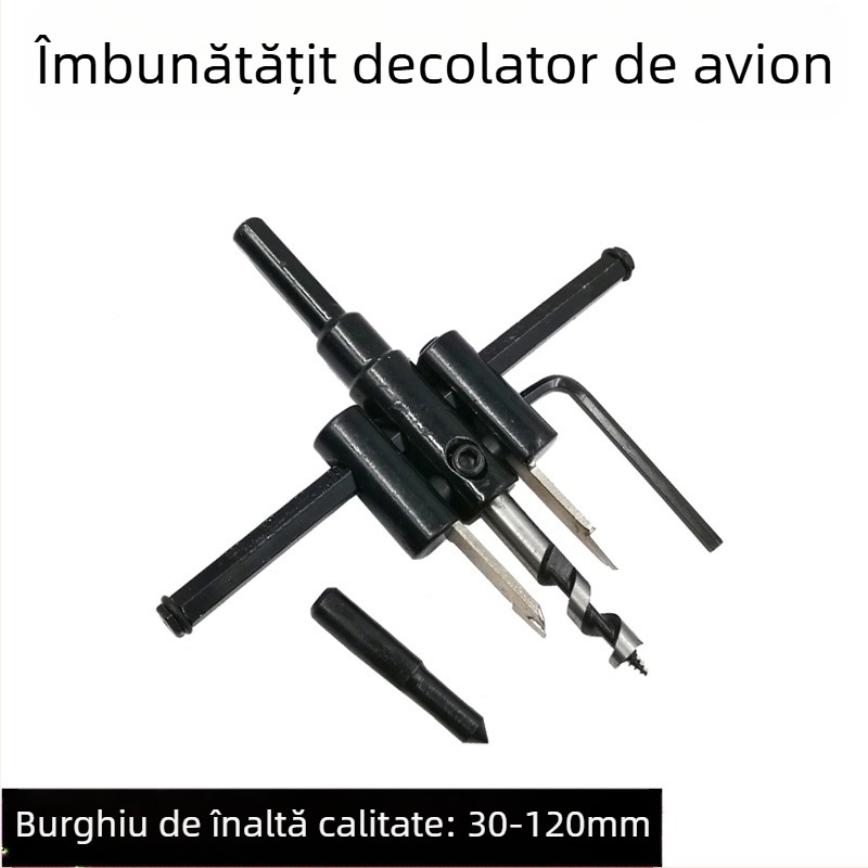 Burghiu reglabil pentru deschiderea găurilor, din aliaj de calitate aerononautică – pentru lemn, plăci de gips, downlight și plastic
