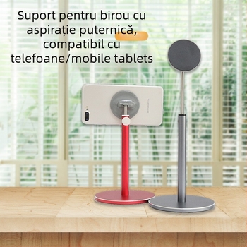 Luhiro suport de birou pentru telefon și tabletă, aliaj de aluminiu, înălțime reglabilă, universal, model M04S, prindere magnetică