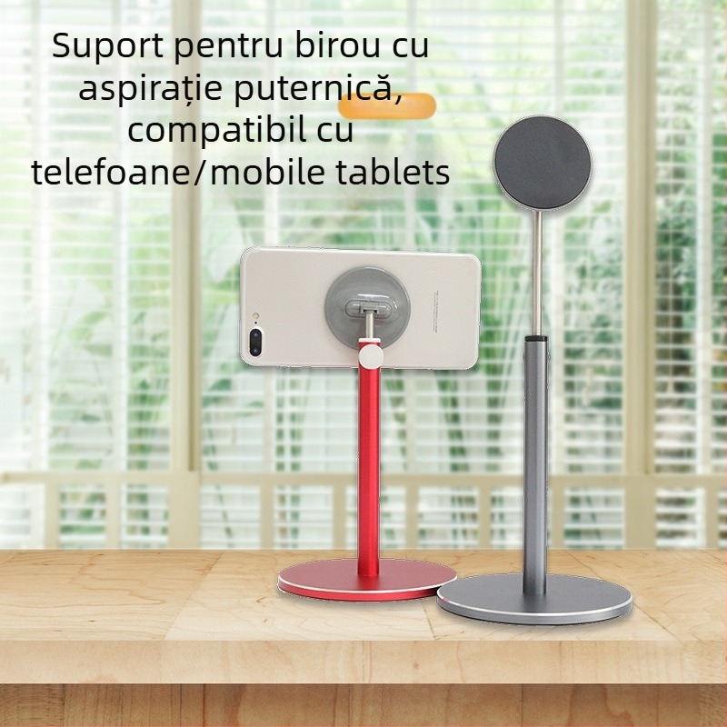 Luhiro suport de birou pentru telefon și tabletă, aliaj de aluminiu, înălțime reglabilă, universal, model M04S, prindere magnetică